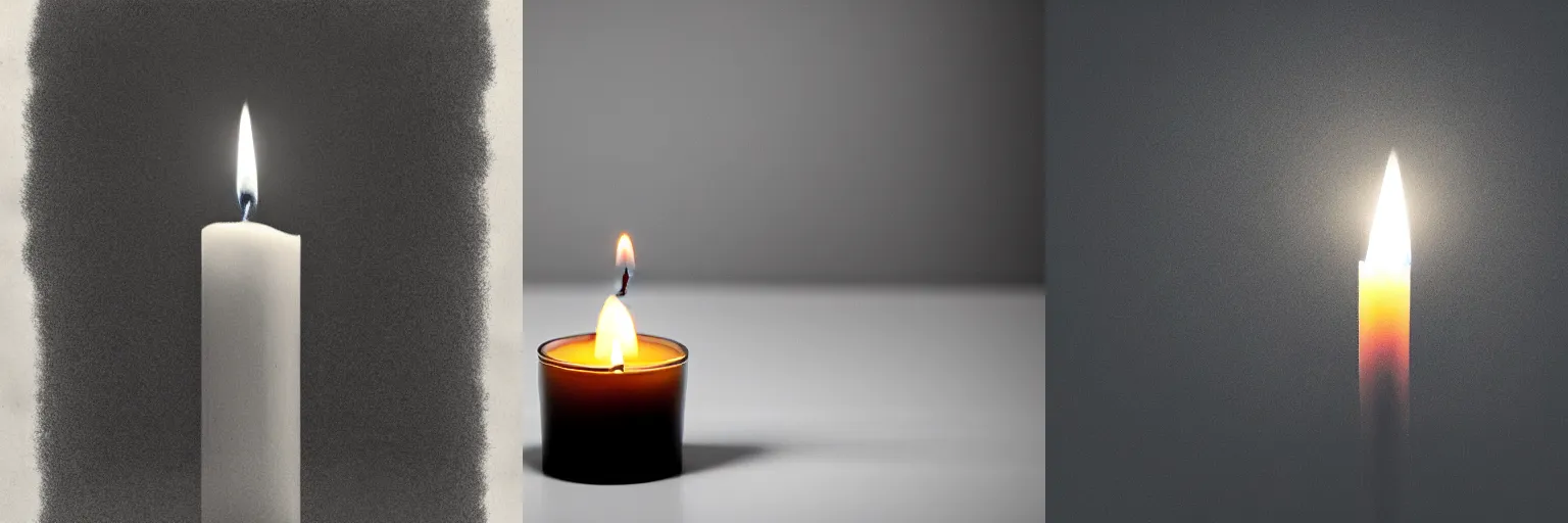 Prompt: A candle in a darkened house