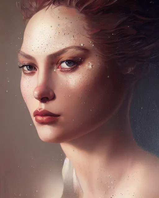 Image similar to a highly realistic, true to life portrait of a young woman, by karol bak, james jean, tom bagshaw, rococo, sharp focus, trending on artstation, cinematic lighting, hyper realism, octane render, 8 k, hyper detailed.