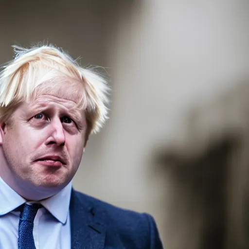 Prompt: A realistic photo of Boris Johnson without hair, m.zuiko 75mm, f 1.8, 1/400, RAW, unedited, 8K, high quality,