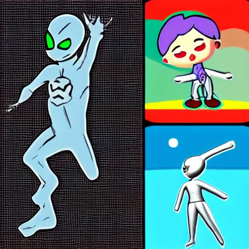 Image similar to silver surfer from Animal Crossing