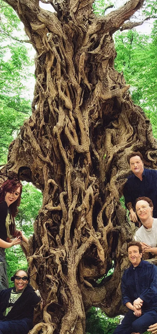 Prompt: “ a 9 0 s sitcom starring a gnarled old tree, behind the scenes footage ”