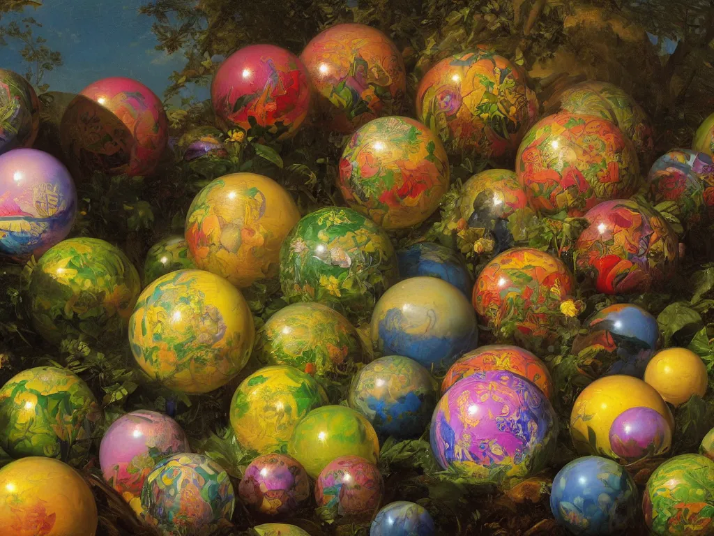 Prompt: kauai orbs of springtime, sunlight study, by jan davidsz de heem and ( ( ( ( ( lisa frank ) ) ) ) ) and frederic edwin church, art nouveau, oil - painting, 3 d render, 8 k, extreme detail, sharp focus, octane render