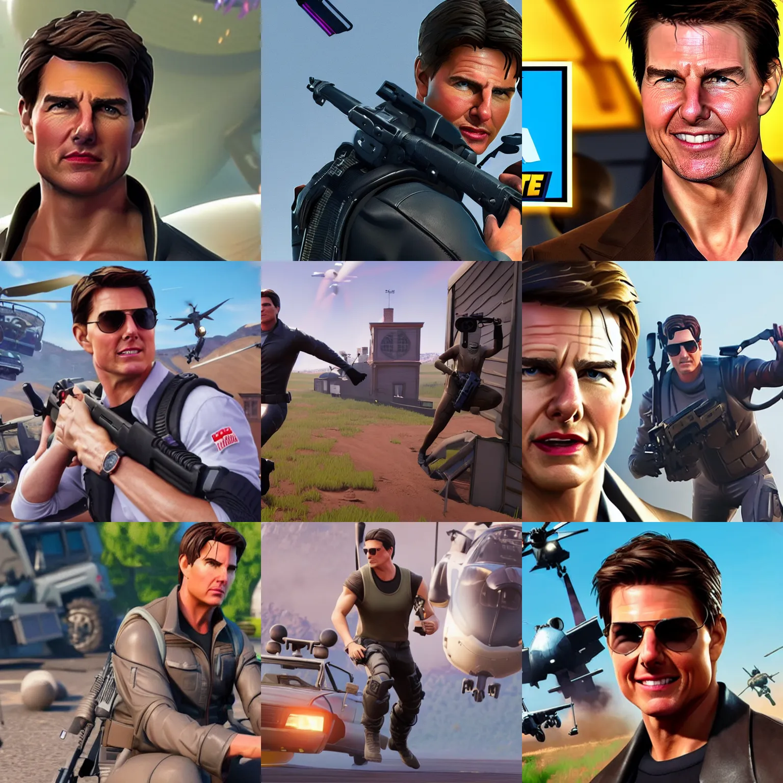 Prompt: Tom Cruise in Fortnite