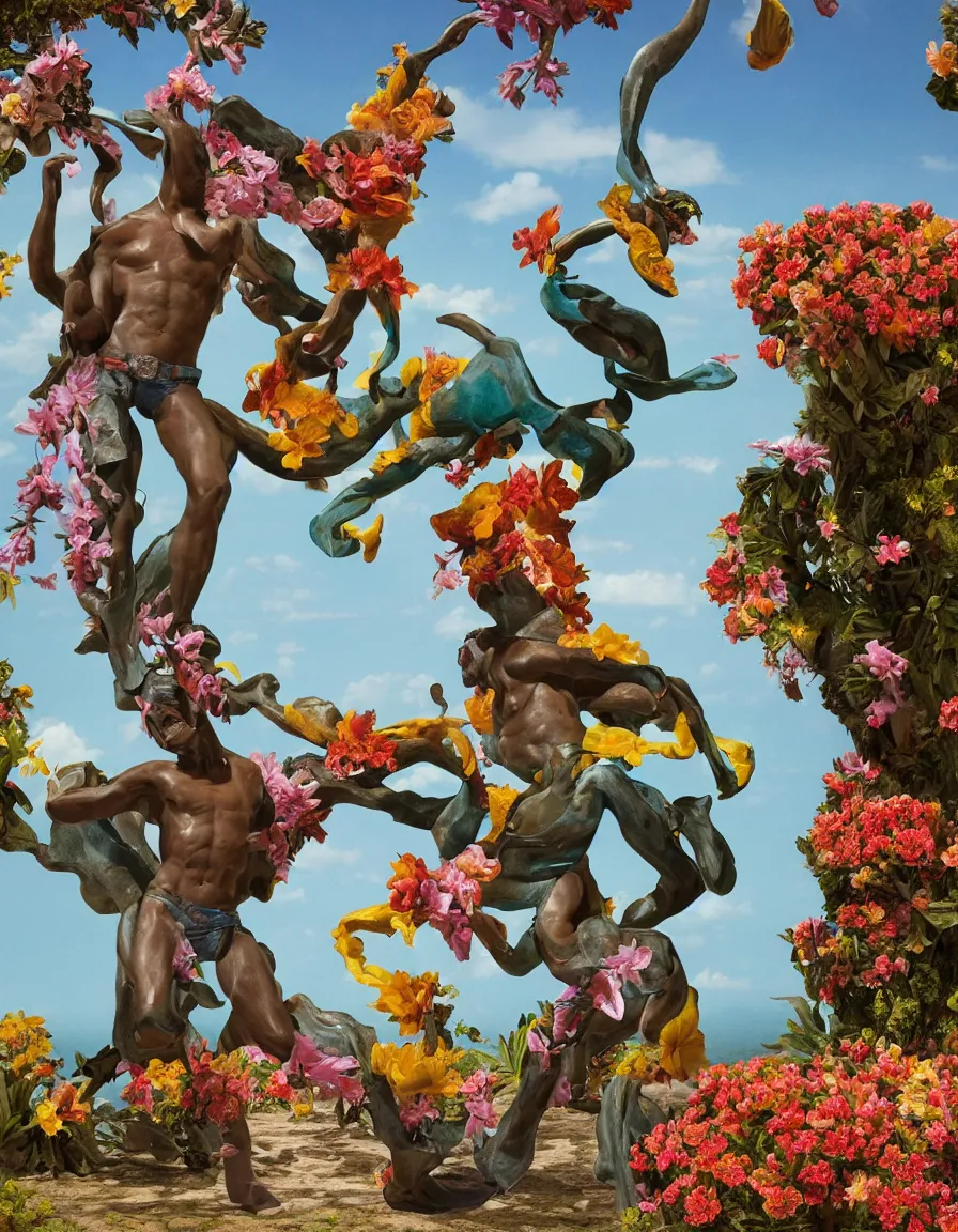 Prompt: a cowboy turning into blooms. tropical sea slugs. complementary colors. national geographic. 8 k, rendered in octane, smooth gradients. sculpture by antonio canova. a cowboy by slim aarons, by zhang kechun, by lynda benglis, by frank frazetta.