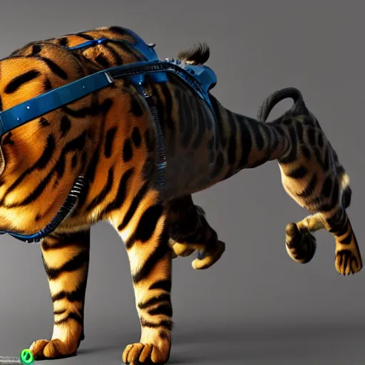 Prompt: a bengal cat with robotic armor, unreal engine, highly detailed, concept art, artstation, insanely detailed, intricate, elegant