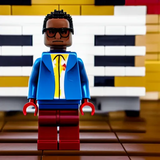 Image similar to gustavo fring as an lego character, 4 k, photography, realistic,