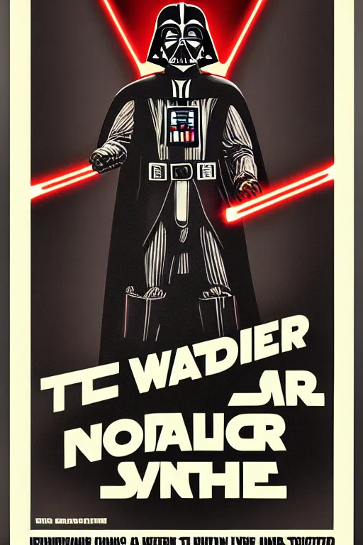 Prompt: propaganda poster of darth vader with the slogan join the dark side, dmitry moor