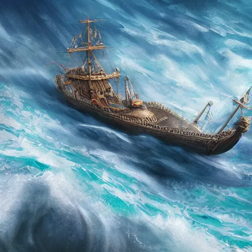 Image similar to digital artwork of a portuguese galion, ocean. d & d, illustration, realism, trending on artstation