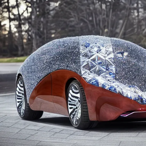 Image similar to a hybrid between a crystal and a car