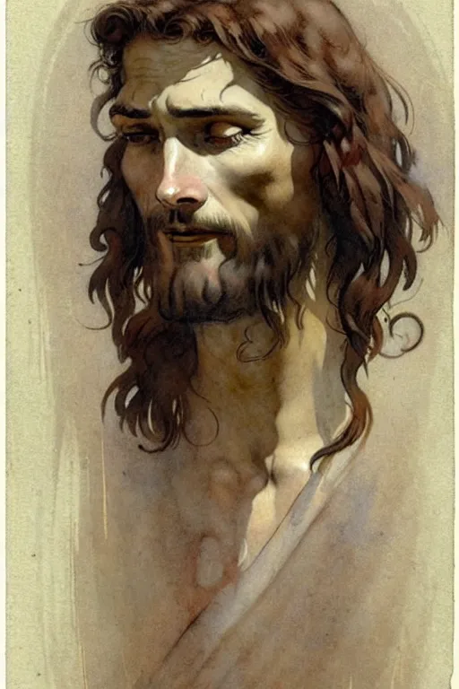 Prompt: (((((1950s jesus and the apostles . muted colors.))))) by Jean-Baptiste Monge !!!!!!!!!!!!!!!!!!!!!!!!!!!