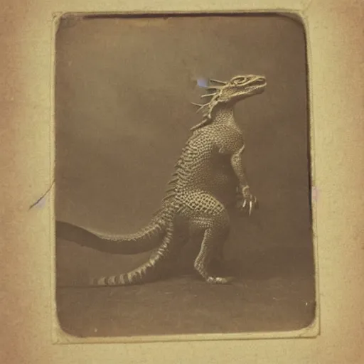 Prompt: victorian photograph of a real dragon, rutowski, highly realistic, scaly, grainy photo, very blurry, creature, faded, taken in the 1 8 8 0 s, 1 8 7 0 s, 1 8 9 0 s