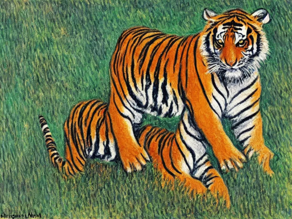 Image similar to a tiger drawn by monet
