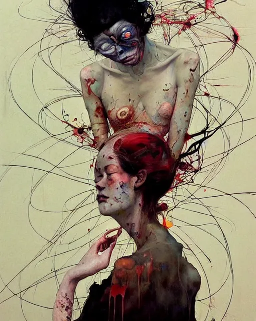 Image similar to there is ugliness in beauty, but there is also beauty in ugliness. in the style of adrian ghenie, esao andrews, jenny saville, edward hopper, surrealism, dark art by james jean, takato yamamoto