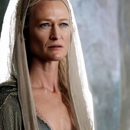 Prompt: robin wright as galadriel