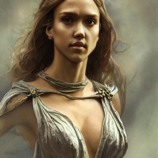 Prompt: jessica alba marble statue, cinematic lighting, fantasy, intricate, highly detailed, lifelike, photorealistic, digital painting, artstation, illustration, concept art, sharp focus, art by john collier and albert aublet and krenz cushart and artem demura and alphonse mucha