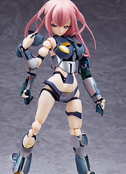 Prompt: Girl in magic mecha, portrait of the action figure of a girl, with bare legs，in the style of Kotobukiya ，anime figure