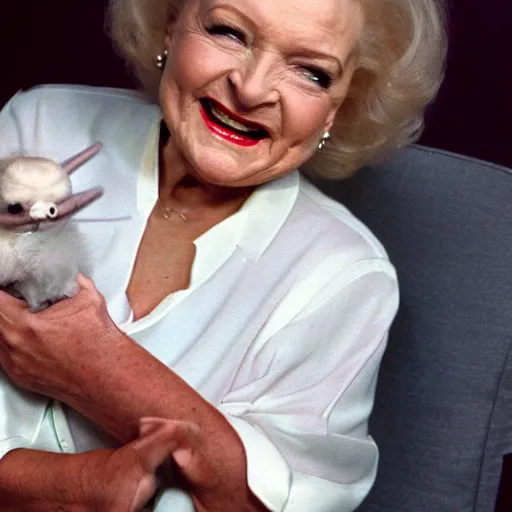 Image similar to betty white hanging out with the devil