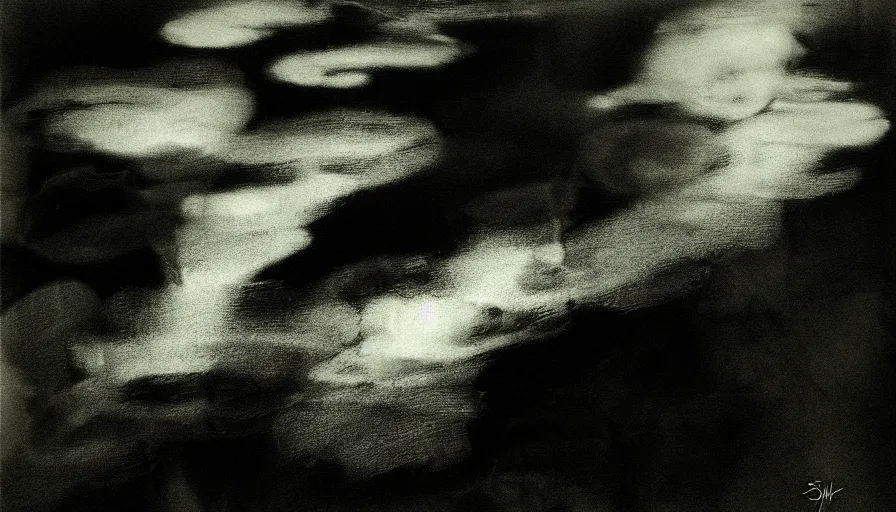 Image similar to smudge, black ink, black ink, long exposure, abstract, reflection, impressionism by Sarah Moon,