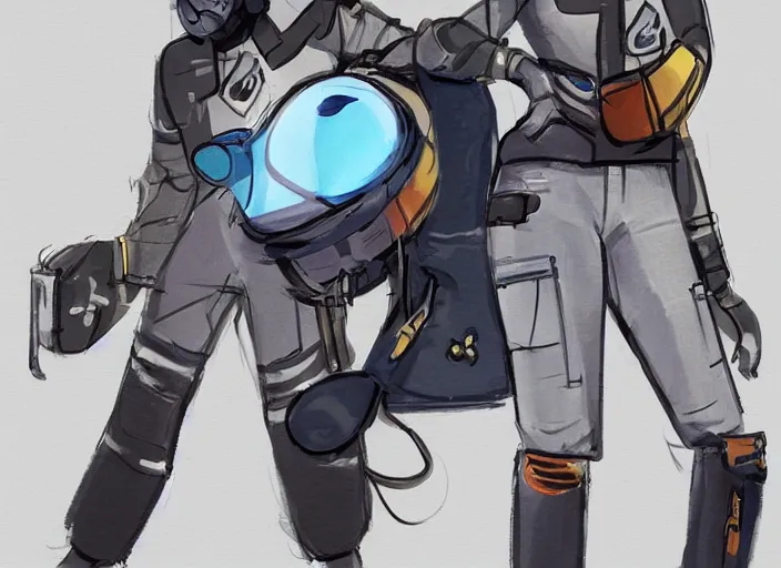 Image similar to budgie wearing a pilot helmet and pilot jacket giving a thumbs up to the viewer, full body concept art, digital painting, 8 k, trending on deviantart, trending on furaffinity, concept art.