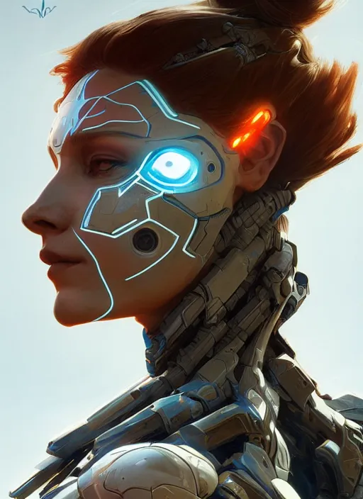 Image similar to symmetry!! portrait of cyborg alien in the style of horizon zero dawn, machine face, intricate, elegant, highly detailed, digital painting, artstation, concept art, smooth, sharp focus, illustration, art by artgerm and greg rutkowski and alphonse mucha, 8 k
