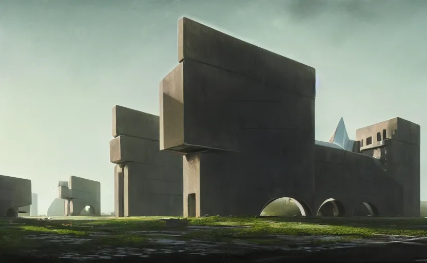 Image similar to exterior shot of utopian english brutalist persian stronghold architecture with cinematic lighting by zaha hadid peter zumthor and renzo piano and, darek zabrocki and greg ruthkowski, simon stalenhag, cinematic, holy place, paradise, scifi, futurism, atmospheric, concept art, artstation, trending on artstation