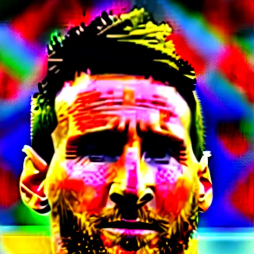 Image similar to up-close detailed portrait of Lionel Messi, 4k, highly detailed