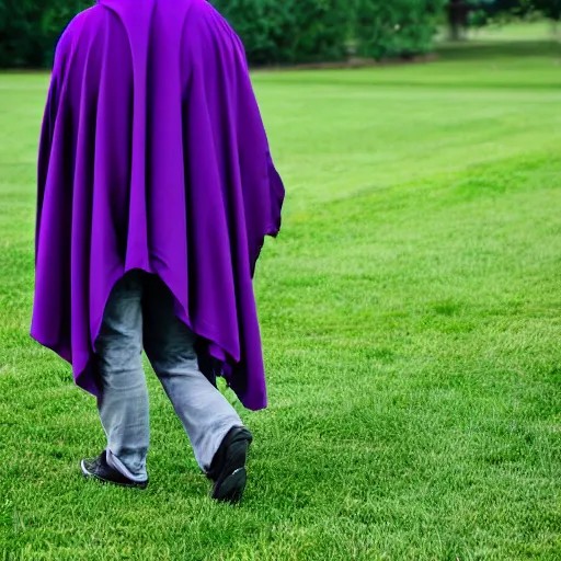 Image similar to grim reaper, purple cloak, full body