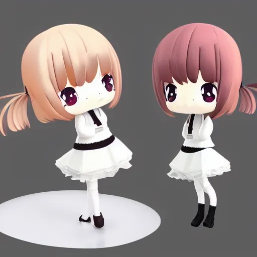 Image similar to cute fumo plush girl holding a powerpoint presentation, chibi, vray