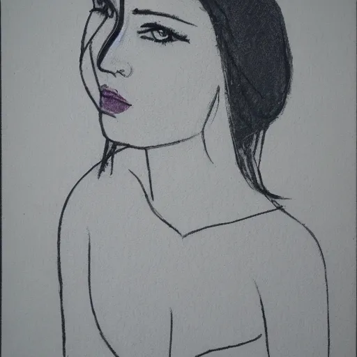 Image similar to one line art of a woman, pastel color