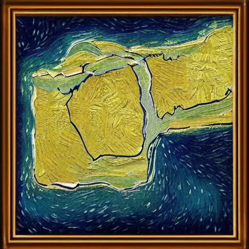 Image similar to valorant map icebox painting in the style of van gogh