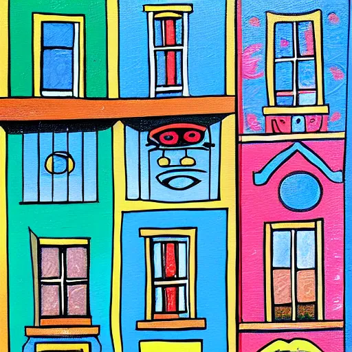 Prompt: a painting of a ntique decorated windows, an ultrafine detailed painting by hidrock, behance contest winner, naive art, behance hd, 2 d game art, detailed painting