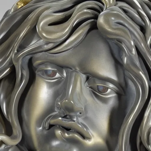 Image similar to statue of a cloud marble baroque gold grey obsidian detail bernini