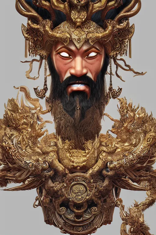 Image similar to digital painting of god of fortune china, fantasy, highly detailed, realistic, intricate port, 4 k, hyper detailed. octane render. concept art. trending on artstation, ue 5,