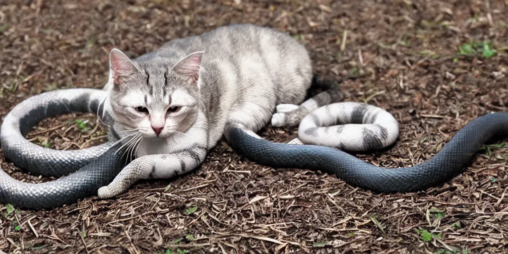 Prompt: snake cat hybrid