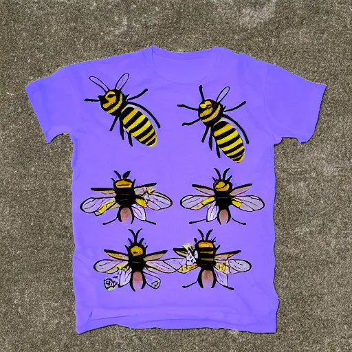 Prompt: bees buzzing, graphic tees