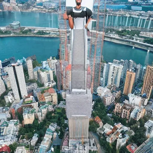 Image similar to drone images of the tallest person ever