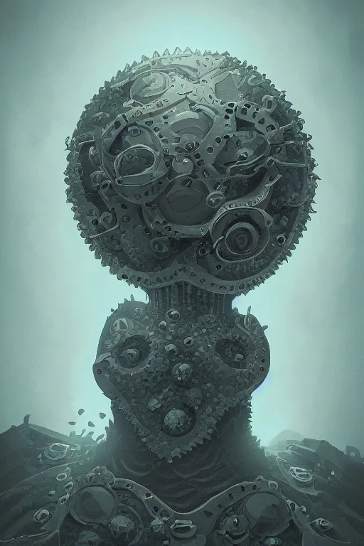 Image similar to portrait of caltrops amoeba sentinel physically accurate, moody dynamic lighting, very very intricate, very very elegant, highly detailed, digital painting, artstation, in the style of Rob Lefield and Dan Mumford , trending on artstation, digital art,surrealism ,macro,blueprint ,vaporwave ,