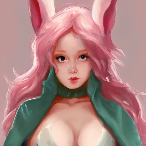 Image similar to sage ( valorant ) in a bunny suit, digital painting, artstation