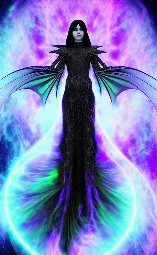 Image similar to Gothic princess in dragon armor made of Fractal flame,