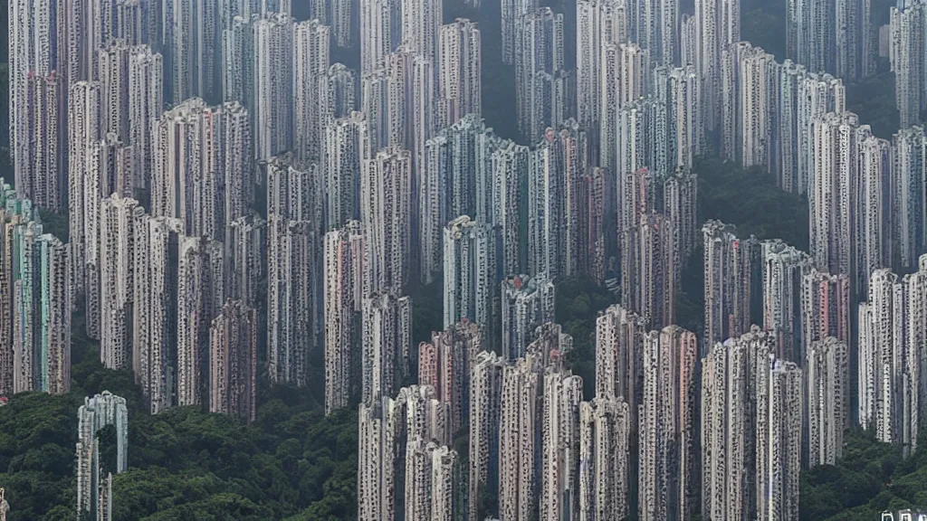 Image similar to aerial photography, a tornado ripping through the city of hong kong