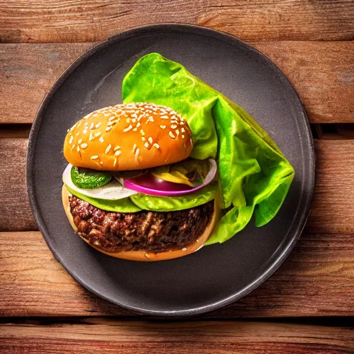 Image similar to a hamburger with a ton of avocdao, 8 k resolution, amazing food photography