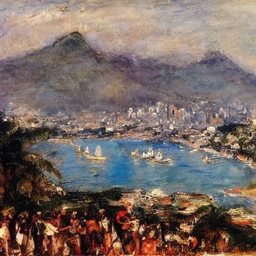 Image similar to rio de janeiro painted by eugene boudin