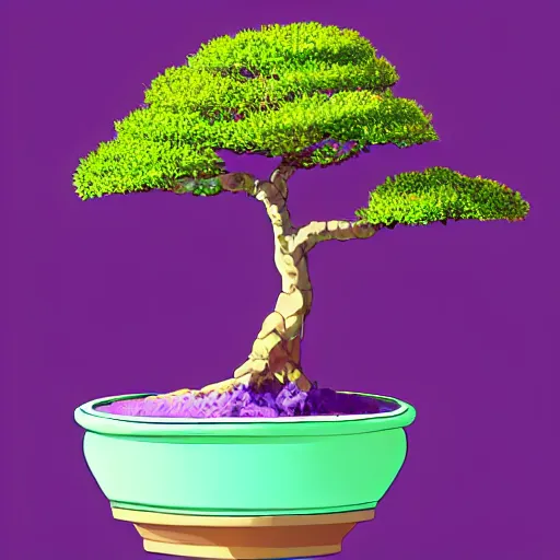 Image similar to bonsai lilac! tree but minimalistic concept art by frank stella gilleard james whalen tom, colorful, soft light, trending on artstation, minimalism