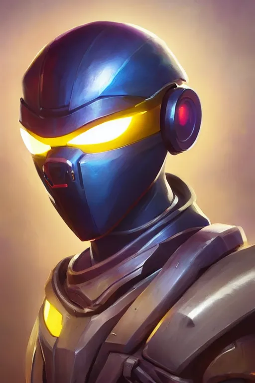 Image similar to epic mask helmet robot ninja portrait stylized as fornite style game design fanart by concept artist gervasio canda, behance hd by jesper ejsing, by rhads, makoto shinkai and lois van baarle, ilya kuvshinov, rossdraws global illumination radiating a glowing aura global illumination ray tracing hdr render in unreal engine 5