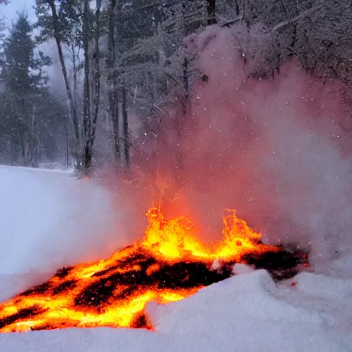 Prompt: snow on fire