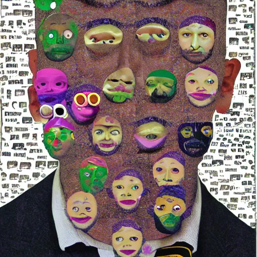 Image similar to a face made out of a collage of a million faces