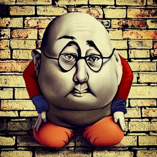 Prompt: “Danny Devito as Humpty Dumpty sitting on a wall, Realistic”