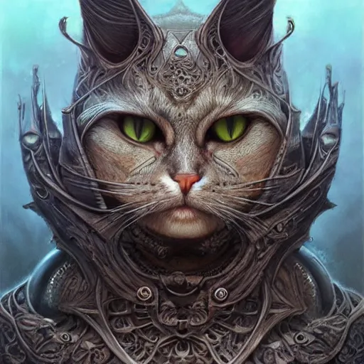 Prompt: front shot of an evil witch cat, intricate, elegant, highly detailed, centered, concept art, smooth sharp focus, artgerm, Tomasz allen Kopera, Peter Mohrbacher