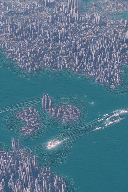 Prompt: ” marine life flying around a huge city, overdetailed image, ultra realistic, 8 k ”