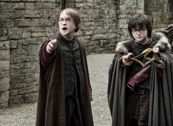 Prompt: harry potter as harry potter in game of thrones